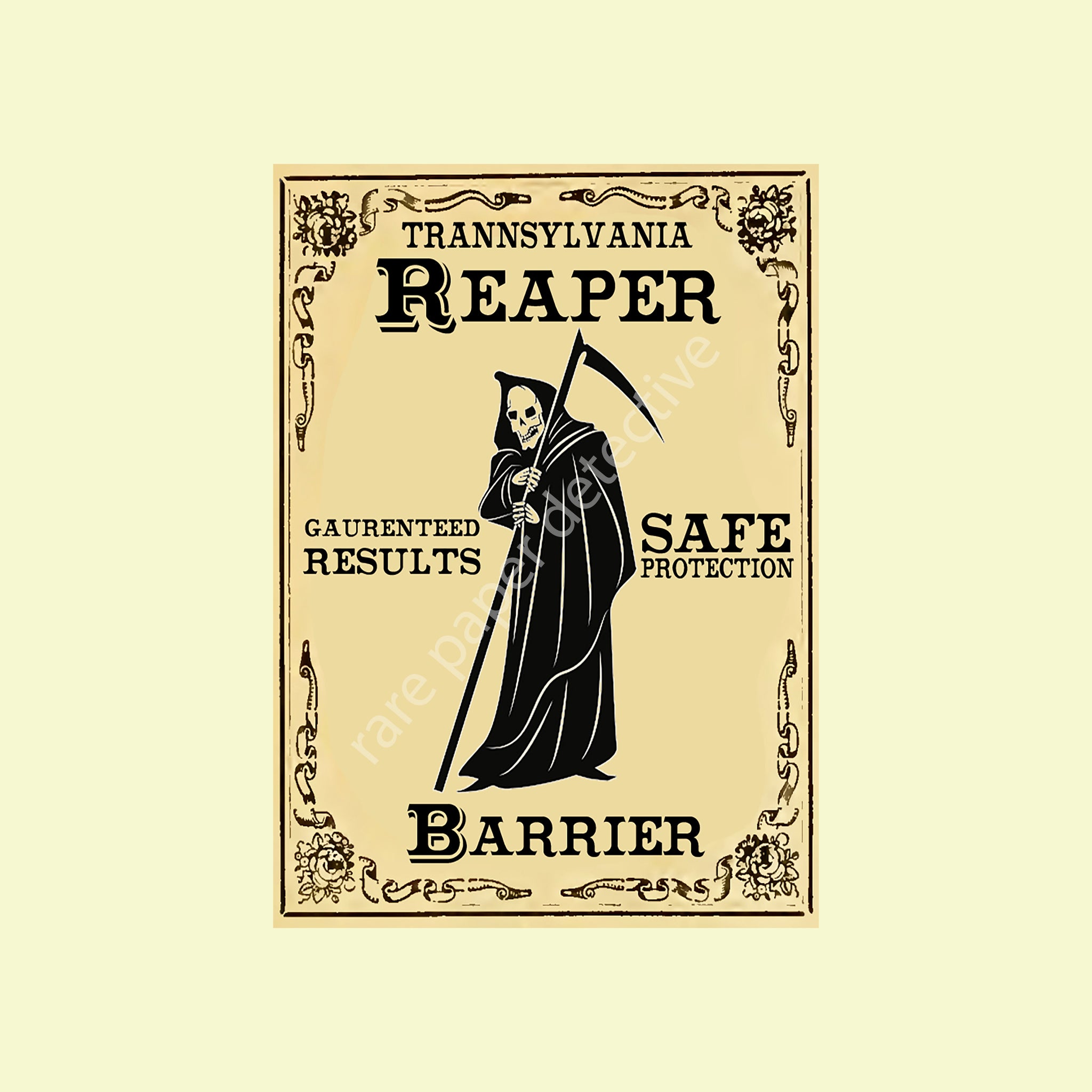 Halloween Print, Spooky Reaper Barrier Novelty 5' x 7" Accent Print for Decorations & Halloween Party Decor, 26-1