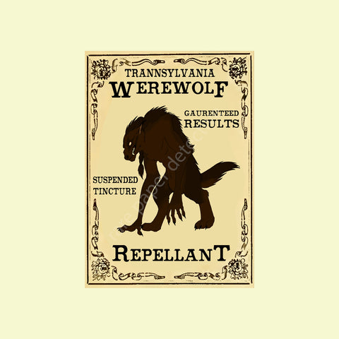 Halloween Print, Spooky Werewolf Repellant Novelty Accent Print for Decorations & Halloween Party Decor, 26-2