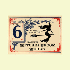 Halloween Print, Whimsical Witches Broom Novelty Accent Print for Decorations & Halloween Party Decor, 26-3