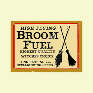 Halloween Print, Whimsical Witches Broom Fuel Novelty Accent Print for Decorations & Halloween Party Decor, 26-7