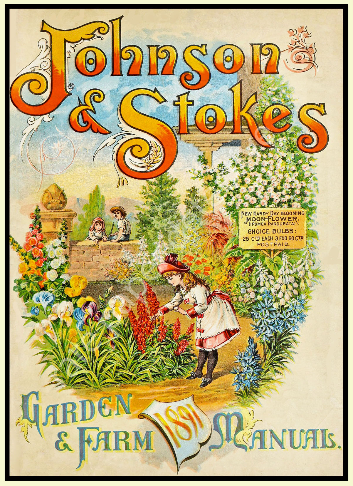 Garden Decoration & Seed Catalog Accent Print, 5" x 7", Country Garden & Kitchen Decor, 18-112