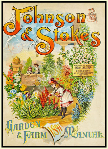 Garden Decoration & Seed Catalog Accent Print, 5" x 7", Country Garden & Kitchen Decor, 18-112