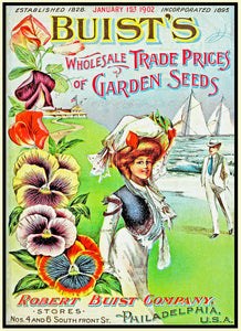 Garden Collage Art Print, Antique Seed Catalog Cover, 5" x 7", Gardening Journal Gift & Kitchen Decor, 18-113