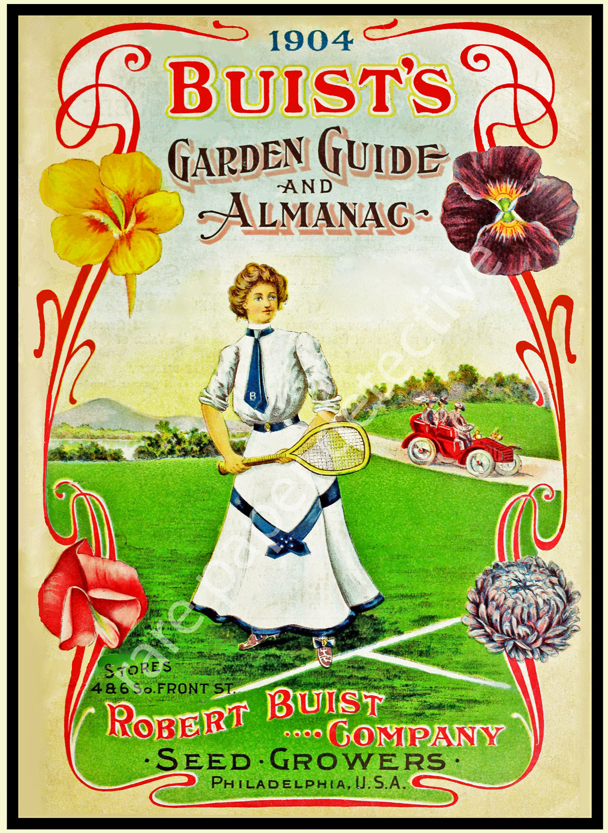 Gardening Art Decor Print, Antique Seed Catalog Cover, 5" x 7", Gardening Journal Gift & Kitchen Decor, 18-116