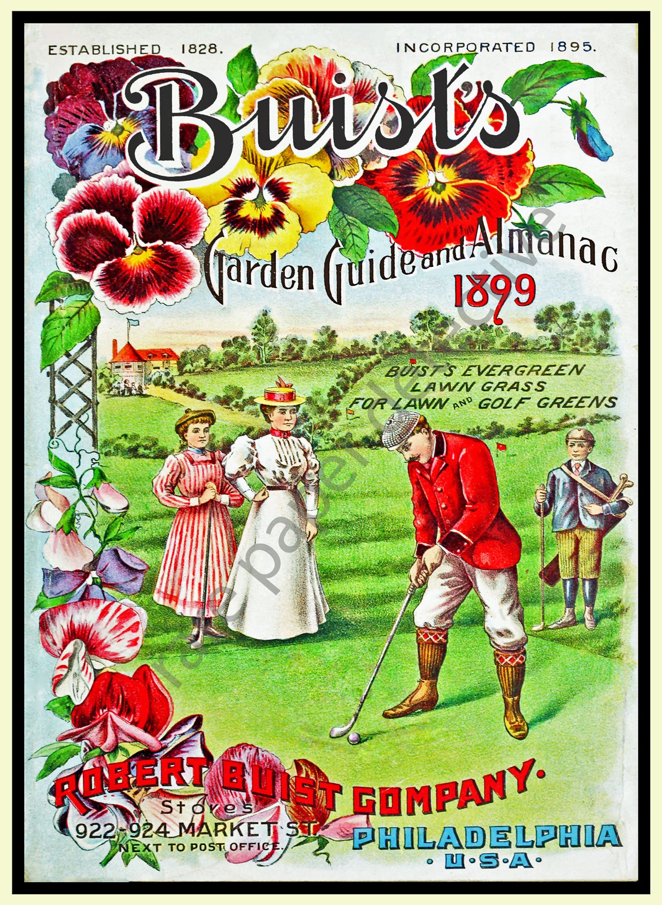 Garden Decoration & Seed Catalog Accent Print, 5" x 7", Country Garden & Kitchen Decor, 18-118