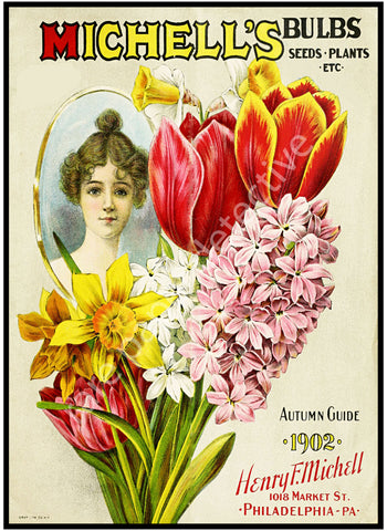 Garden Seed Packet & Catalog Accent Print, 5" x 7", Cottage Garden & Kitchen Decor, 18-88
