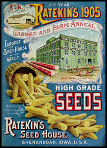 Garden Seed Catalog Print, 5" x 7", 1905 Wall Art Hanging, Garden Shed, Green House, Patio Decor, Home Decoration, Antique Seed Packet, 18-88