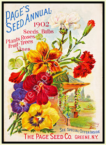 Gardening Decoration & Seed Catalog Accent Print, 5" x 7", Country Garden & Kitchen Decor, 19-24