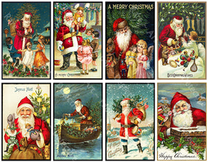 Christmas Stickers Deluxe Set of 8 Old Fashioned Postcard -   Merry  christmas vintage, Christmas stickers, Merry christmas greetings