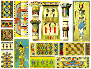 Egyptian Graphics & Designs, Sticker Sheet, Junk Journal and Clip Art Collage, Antique Egyptian Theme Scrapbook, CUT and PEEL Sheet, 1073