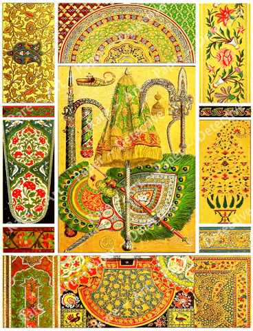 Historical India Graphics & Designs, Sticker Sheet, Junk Journal and Clip Art Collage, Antique Theme Scrapbook, CUT and PEEL Sheet, 1080