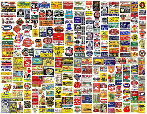 Model Railroad & Dollhouse Signs, Sticker Sheet, 240+ Multi Scale Hobby Images, 1090