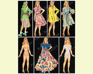 Vintage Paper Doll Figures, Altered Art Ephemera Stickers, Antique Inspired Paper Dolls, 5.25" Tall Stickers, Cut & Peel Sheet, 1204