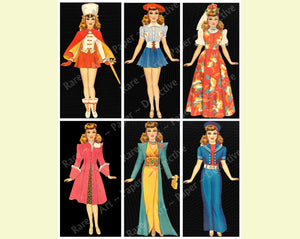 Paper Doll Figures, Altered Art Ephemera Stickers, Antique Inspired Paper Dolls, 5.25" Tall Stickers, Cut & Peel Sheet, 1206