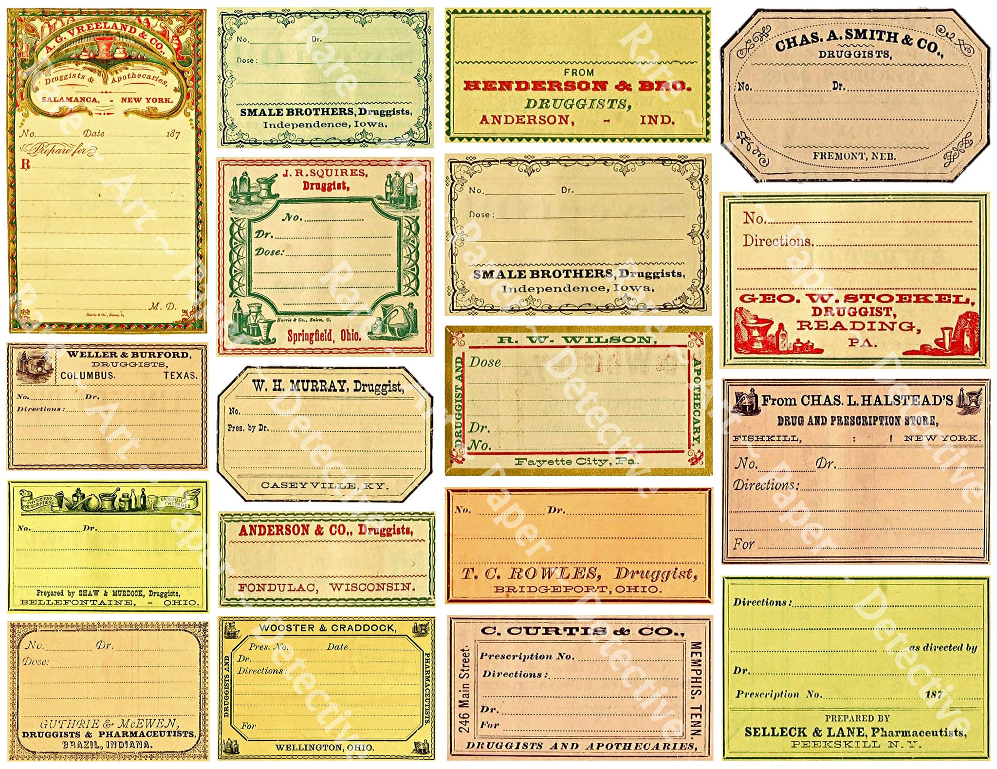 Blank Apothecary Label Stickers, 18 Bathroom Storage Labels, Pharmacy –  Rare Paper Detective