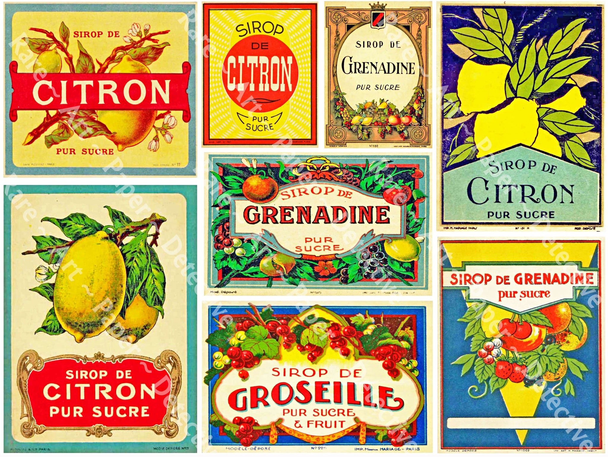 Junk Journal stickers, Vintage french ephemera stickers