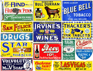 Vintage Advertising, General Store Sign Stickers Featuring a Vintage Rusty Look, Sheet #457