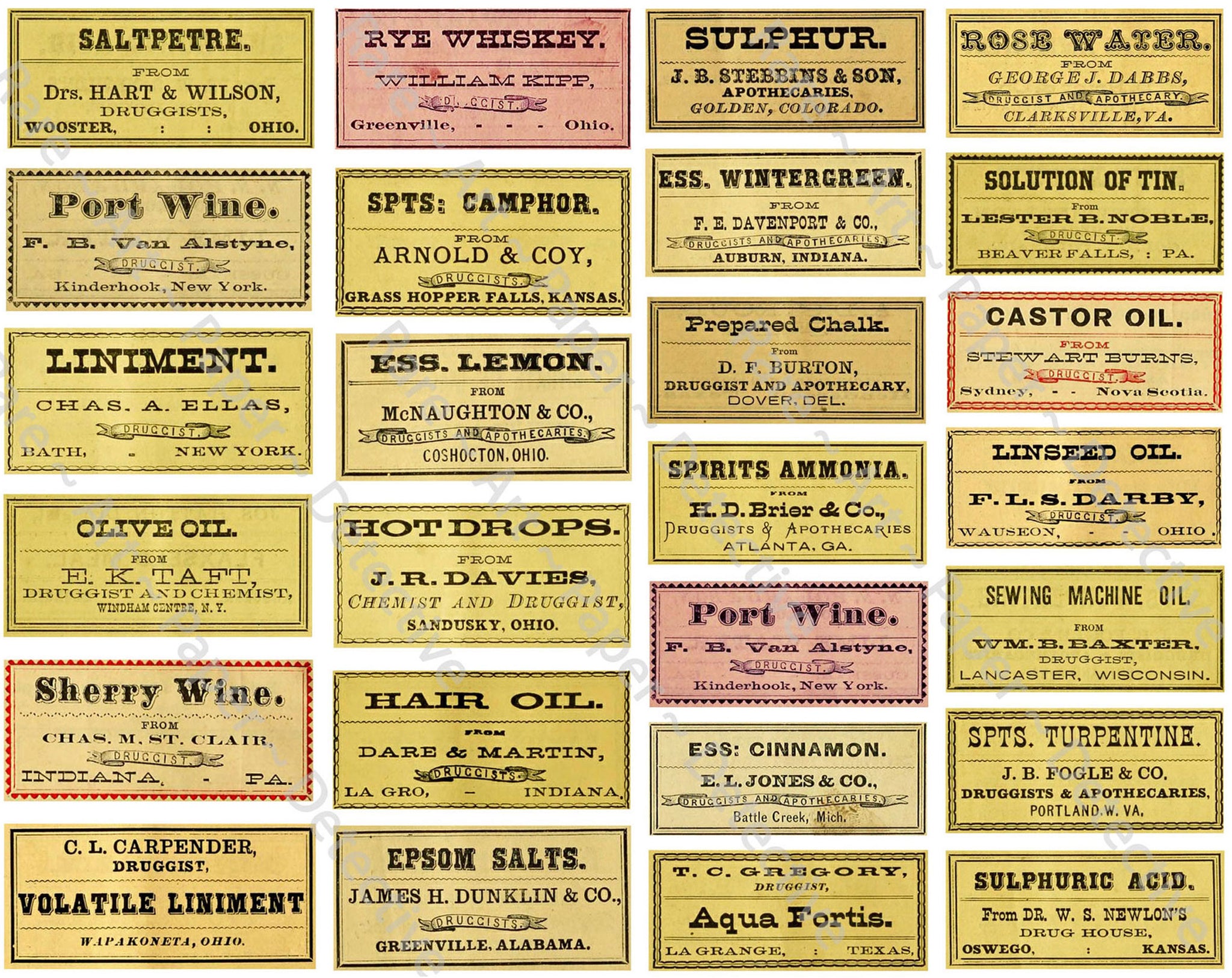 Apothecary Stickers, Pharmacy & Medicine Cabinet Labels, Vintage