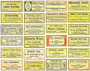 Medicine Cabinet & Bathroom DIY Décor, Apothecary Label Sticker Sheet, Halloween Novelties, #754