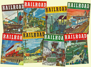 Train Stickers, 8 Pcs. Railroad Gift Seal Set, Children's & Train Enthusiast Gift Tags, Antique Railway Illustrations for Party Decor, 827