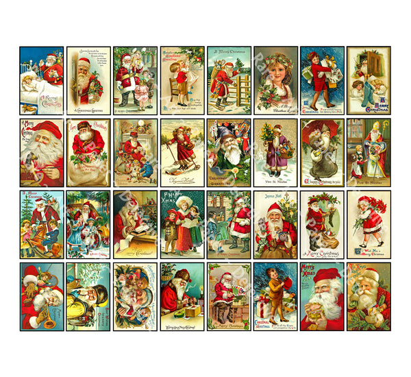 Christmas Greeting Card Stickers, HUGE Set of 96 Envelope Seals on 3 STICKER SHEETS, Old Fashioned Holiday Stickers, Antique Gift Tag, 2P47