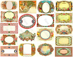 Note Cards, 18 Pcs Set of Victorian Era Note & Gift Card Making Stickers, 2.5" Wide Labels, #935