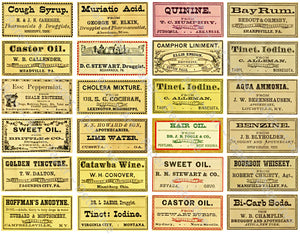 Apothecary Chest Label Sticker Sheet, Medicine Cabinet & Bathroom DIY Décor, Halloween Novelties, #962
