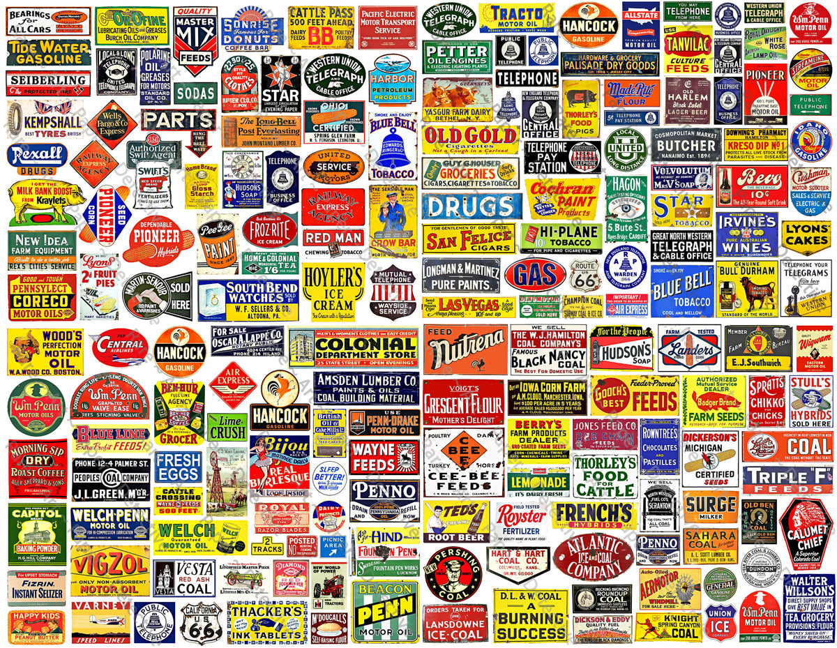 HUGE SET of Model Train & Dollhouse Miniature Sign Stickers, 200+ Pcs ...